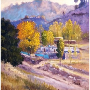 Tahir Bilal Ummi, 24 x 24 Inch, Oil on Canvas, Landscape Painting, AC-TBL-059
